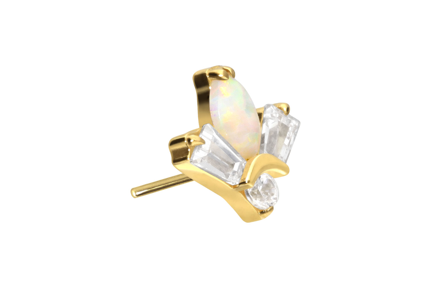 Titan Aufsatz mit Push Pin LOTUSBLÜTE von Piercingline